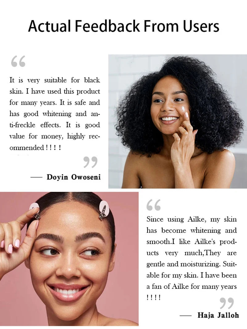 AILKE Whitening Face Cream, Reduce Dark Spots, Sun Spots, Inhibit Melanin, With Collagen, Glutathione, For All Skin Types