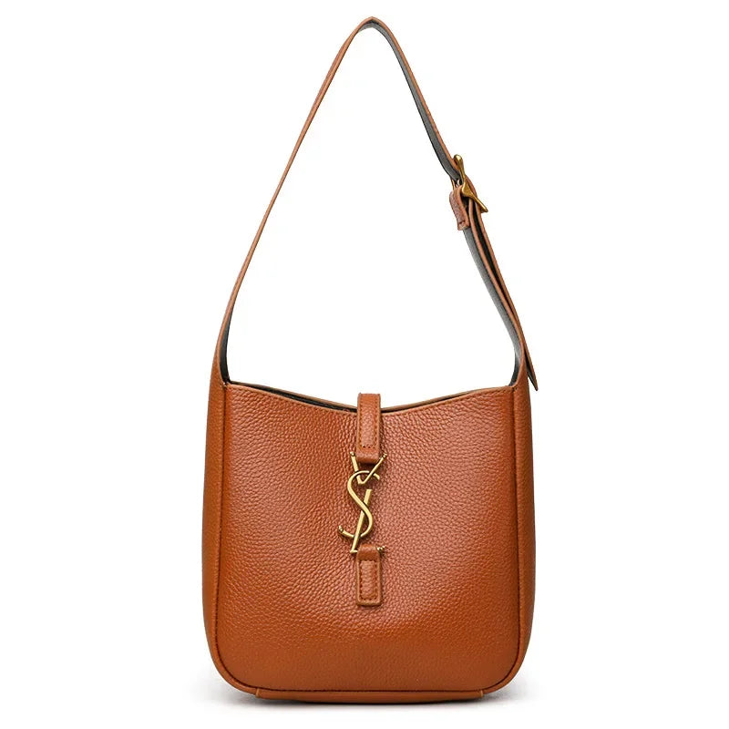 2025 Leather All-in-one Yang Shilin Ladies Armpit Bucket Bag Fashion Rose with The Same Shoulder Bag for Women