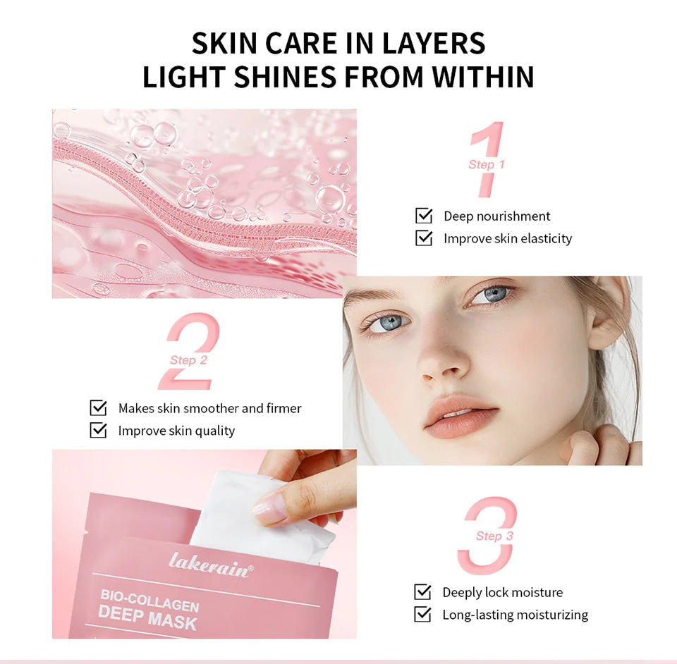 Bio-Collagen Deep Face Mask Shrink Pores Deep Hydrating Overnight Mask Moisturizing Refreshing Brightening Face Skin Care