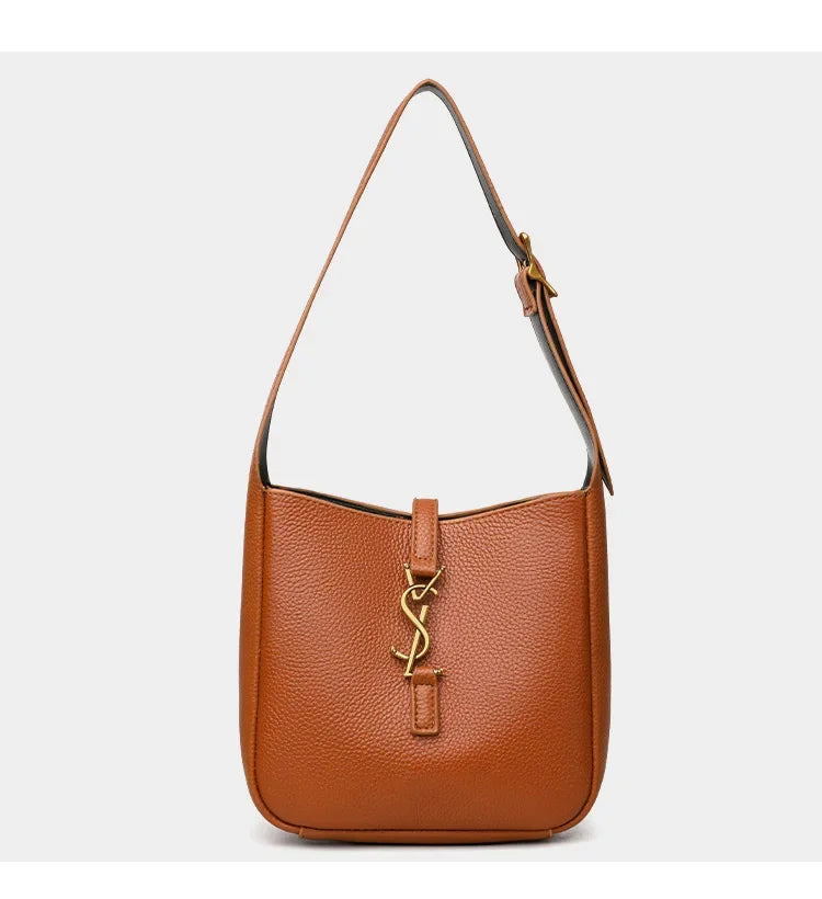 2025 Leather All-in-one Yang Shilin Ladies Armpit Bucket Bag Fashion Rose with The Same Shoulder Bag for Women