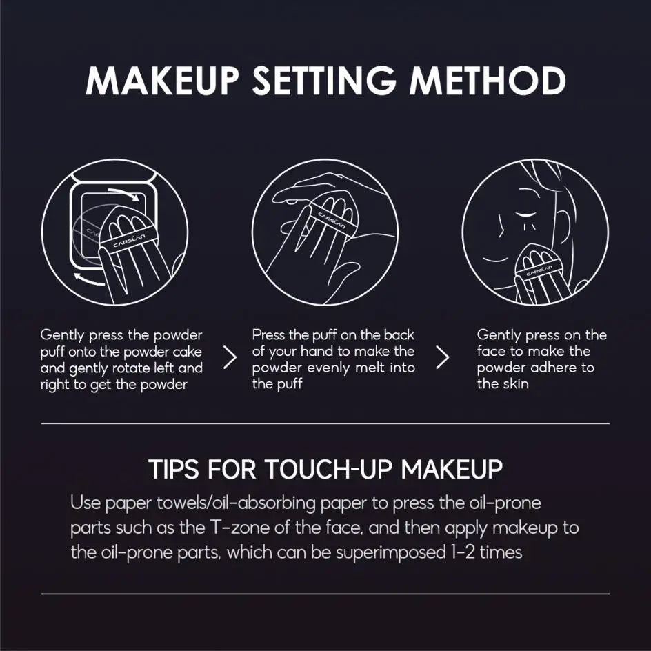CARSLAN Stay Matte Face Pressed Powder Compact 24H Long Lasting Oil Control Translucent Loose Setting Powder For Face Makeup