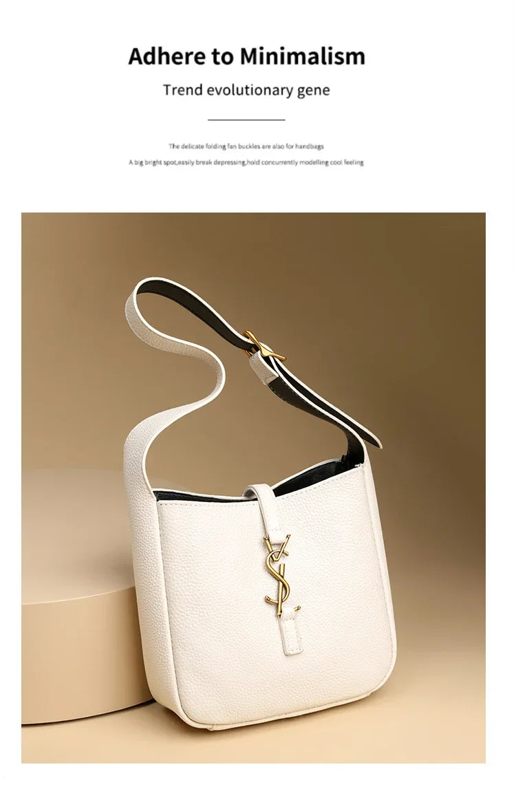 2025 Leather All-in-one Yang Shilin Ladies Armpit Bucket Bag Fashion Rose with The Same Shoulder Bag for Women