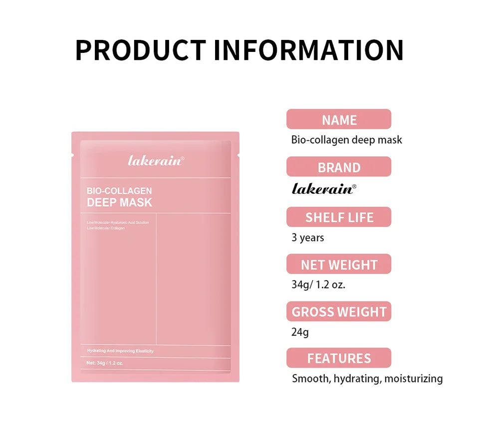 Bio-Collagen Deep Face Mask Shrink Pores Deep Hydrating Overnight Mask Moisturizing Refreshing Brightening Face Skin Care