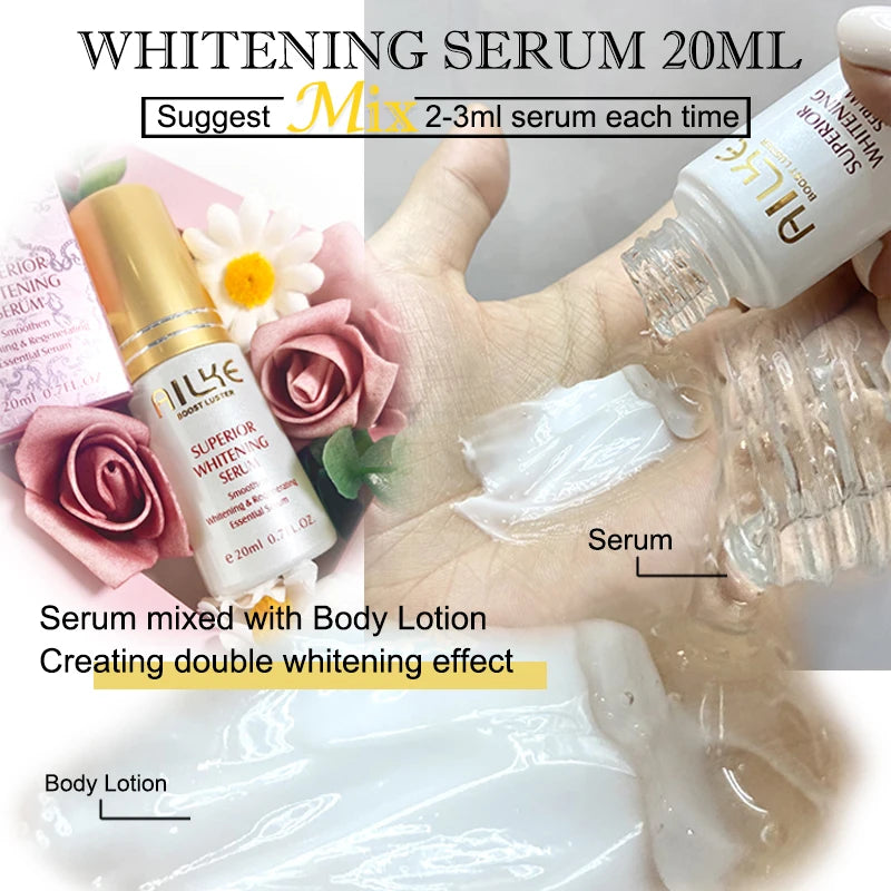 AILKE Whitening Face Cream, Reduce Dark Spots, Sun Spots, Inhibit Melanin, With Collagen, Glutathione, For All Skin Types