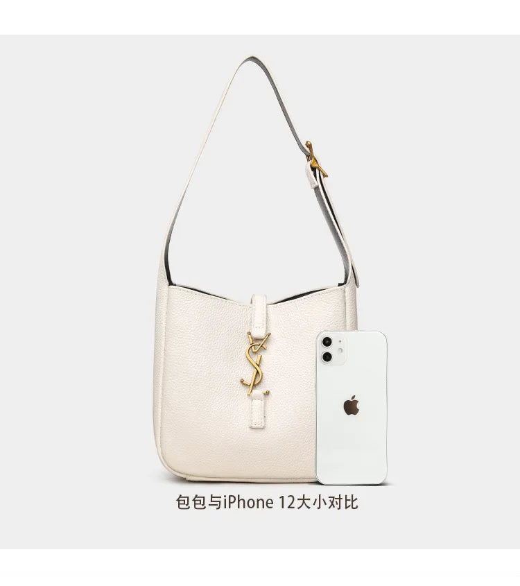 2025 Leather All-in-one Yang Shilin Ladies Armpit Bucket Bag Fashion Rose with The Same Shoulder Bag for Women