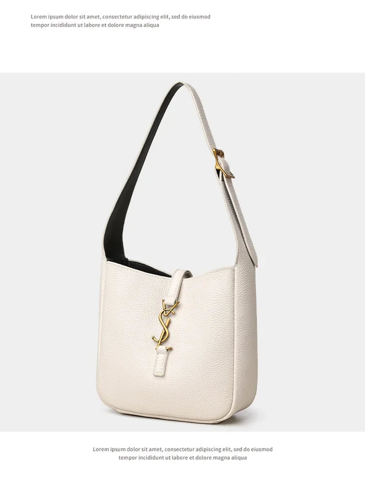 2025 Leather All-in-one Yang Shilin Ladies Armpit Bucket Bag Fashion Rose with The Same Shoulder Bag for Women