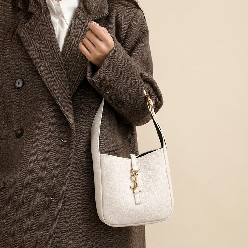2025 Leather All-in-one Yang Shilin Ladies Armpit Bucket Bag Fashion Rose with The Same Shoulder Bag for Women