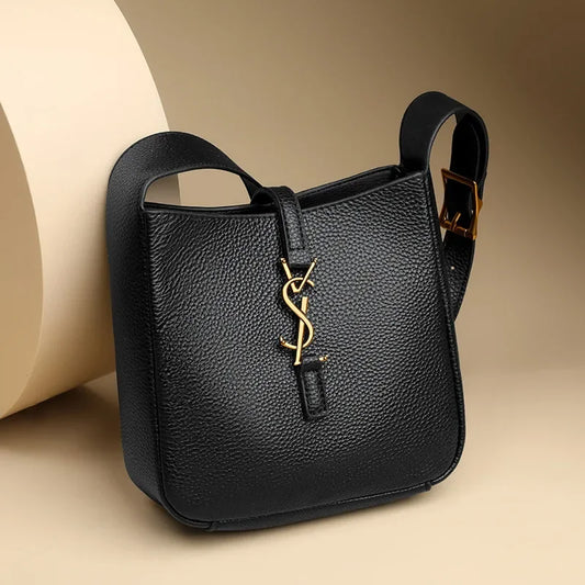 2025 Leather All-in-one Yang Shilin Ladies Armpit Bucket Bag Fashion Rose with The Same Shoulder Bag for Women