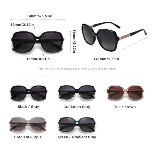 2025 FORQUEEN Trendy Women Sunglass Polarized Anti-UV400 Butterfly Large Frame Glasses for Lady Vacation