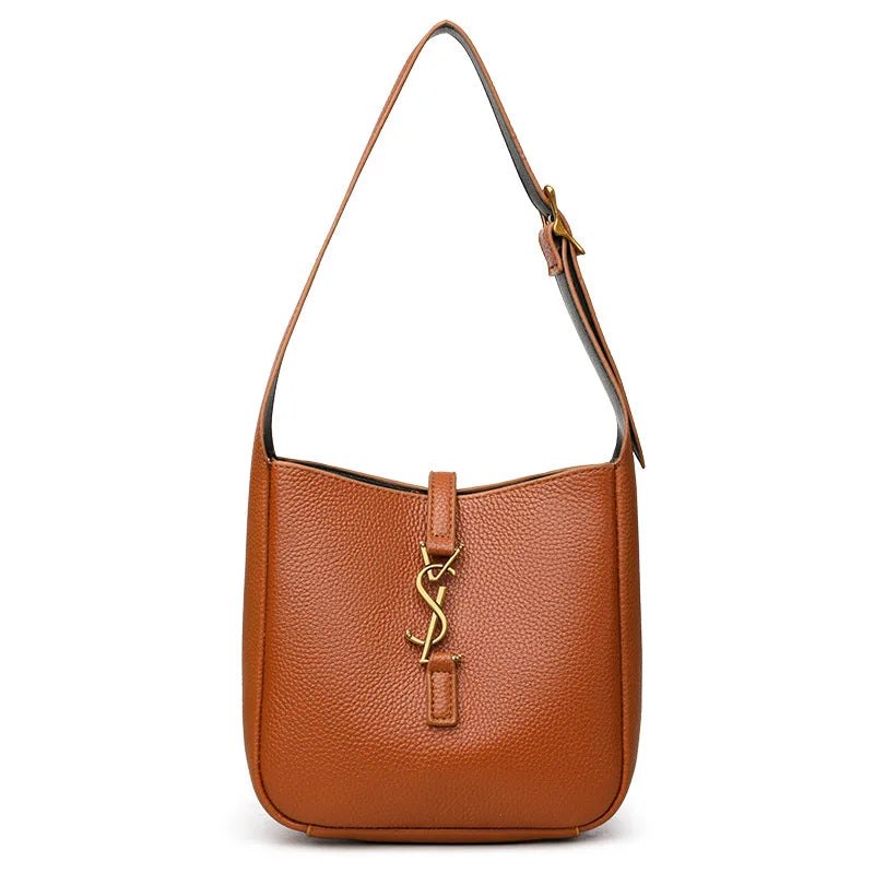 2025 Leather All-in-one Yang Shilin Ladies Armpit Bucket Bag Fashion Rose with The Same Shoulder Bag for Women